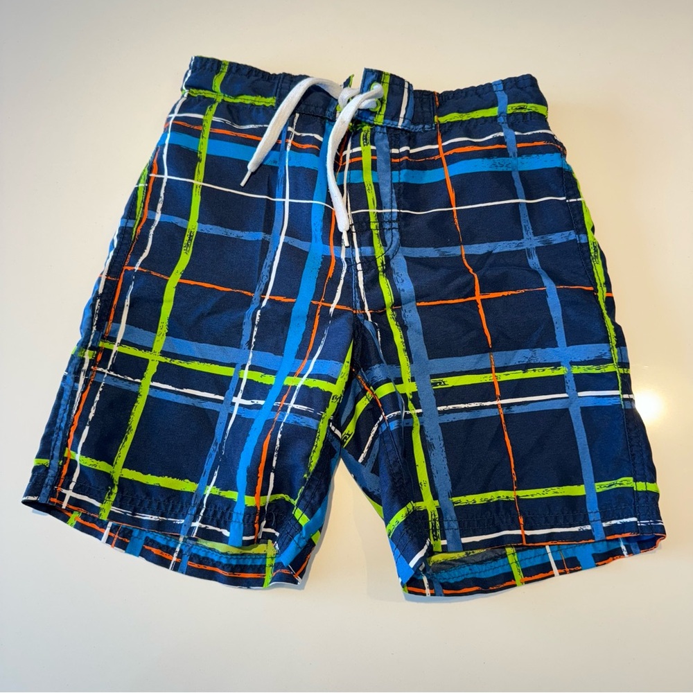 🛍️4 for 20$ / The Children’s Place Colorful Plaid Swim Shorts / 5-6